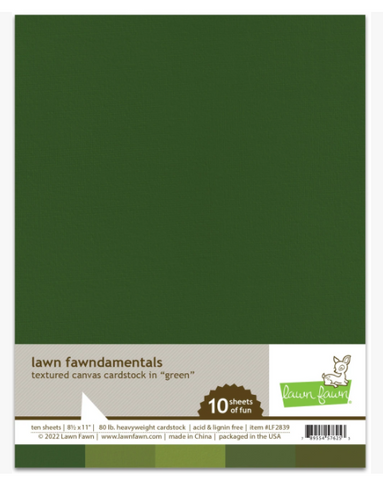 Green Textured Canvas Cardstock, Lawn Fawn