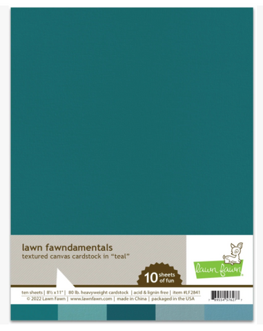 Teal Textured Canvas Cardstock, Lawn Fawn