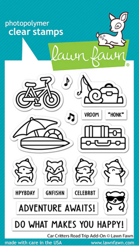Car Critters Road Trip Add-On Stamp Set, Lawn Fawn