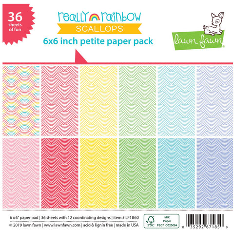 Really Rainbow Scallops Petite Paper Pack, Lawn Fawn