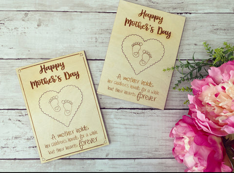 Mother's Day Wooden Card with a Punch Out Keepsake