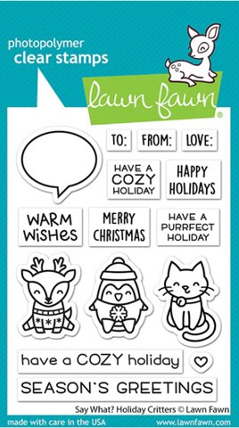 Say What? Holiday Critters Stamp Set, Lawn Fawn