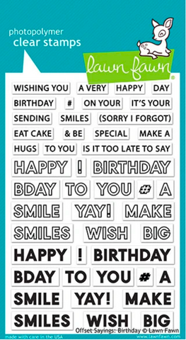 Offset Sayings:  Birthday Stamp Set, Lawn Fawn