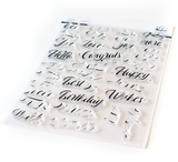 Layered Script Words Stamp Set, Pinkfresh Studio