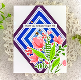 Modern Layered Florals Stamp Set, Pinkfresh Studio