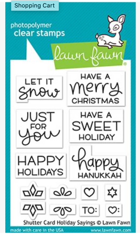 Shutter Card Holiday Sayings Stamp Set, Lawn Fawn