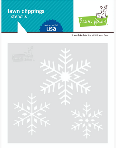 Snowflake Trio Stencil, Lawn Clippings - Lawn Fawn