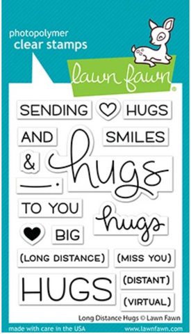 Long Distance Hugs Stamp Set, Lawn Fawn