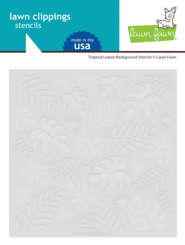 Tropical Leaves Background Stencils, Lawn Clippings - Lawn Fawn