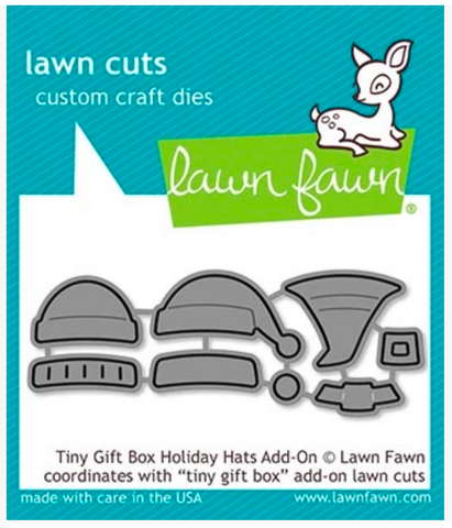 Tiny Gift Box Holiday Hats Add-On Die, Lawn Fawn