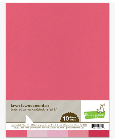 Pink Textured Canvas Cardstock, Lawn Fawn