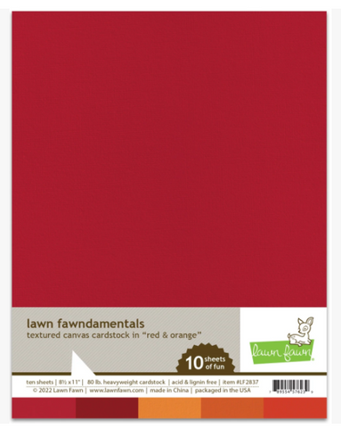 Red and Orange Textured Canvas Cardstock, Lawn Fawn