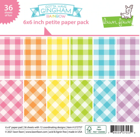 Gotta Have Gingham Rainbow Petite Paper Pack, Lawn Fawn