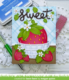Outside In Stitched Strawberry Dies, Lawn Fawn