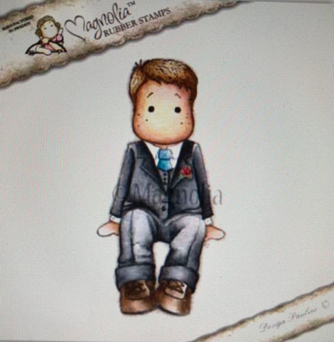 Sitting Groom Edwin, Magnolia Rubber Stamps